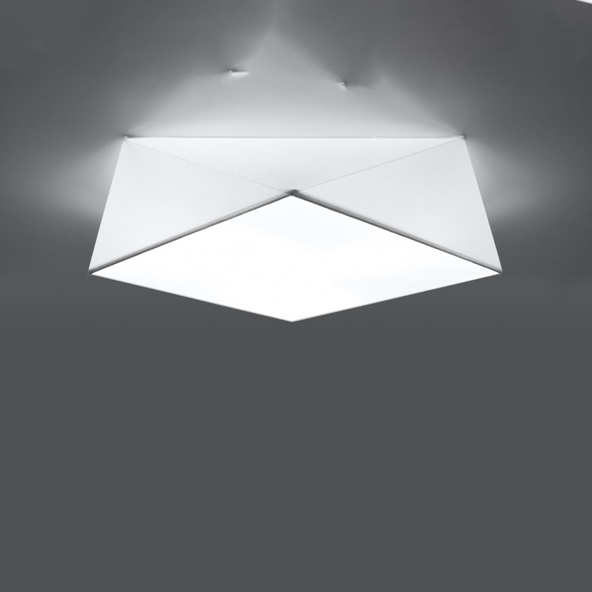 HEXA Vit Taklampa 45 cm - Modern Geometrisk Design - E27 Lampa Kompatibel - Elegant Belysning för Samtida Interiörer