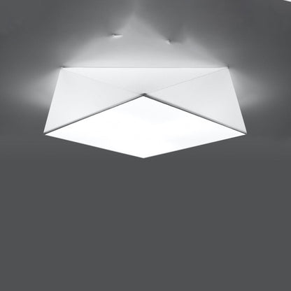 HEXA Vit Taklampa 45 cm - Modern Geometrisk Design - E27 Lampa Kompatibel - Elegant Belysning för Samtida Interiörer