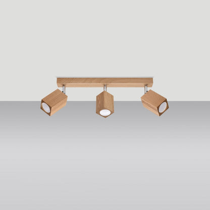 KEKE 3 Ek Taklampa - Modern Minimalistisk Belysning - Loft Stil Trädesign - Hållbara och Justerbara Lampa Alternativ