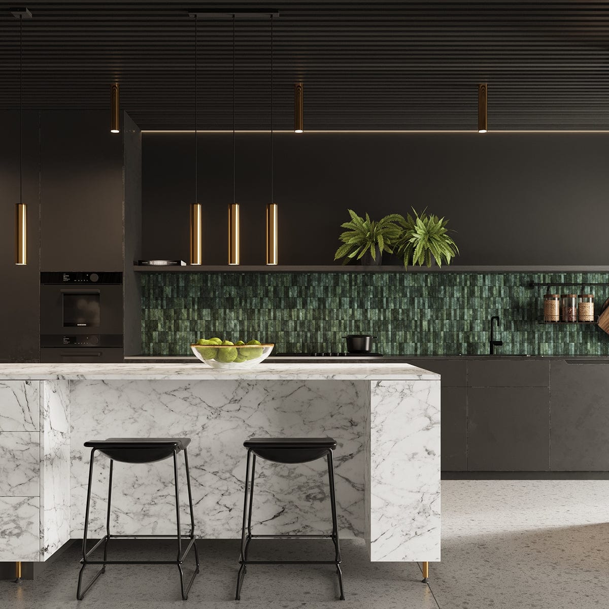 LAGOS 30 Polerad Guld Taklampa - Modern Minimalistisk Design - Justerbar Höjd - Hållbart Stål - GU10 Lampa Kompatibel