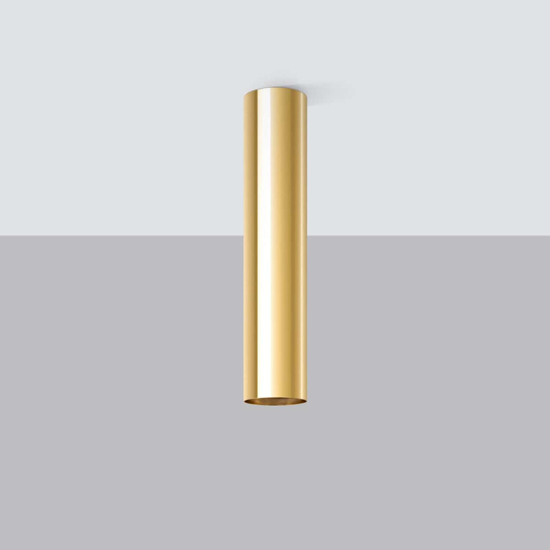 LAGOS 30 Polerad Guld Taklampa - Modern Minimalistisk Design - Justerbar Höjd - Hållbart Stål - GU10 Lampa Kompatibel