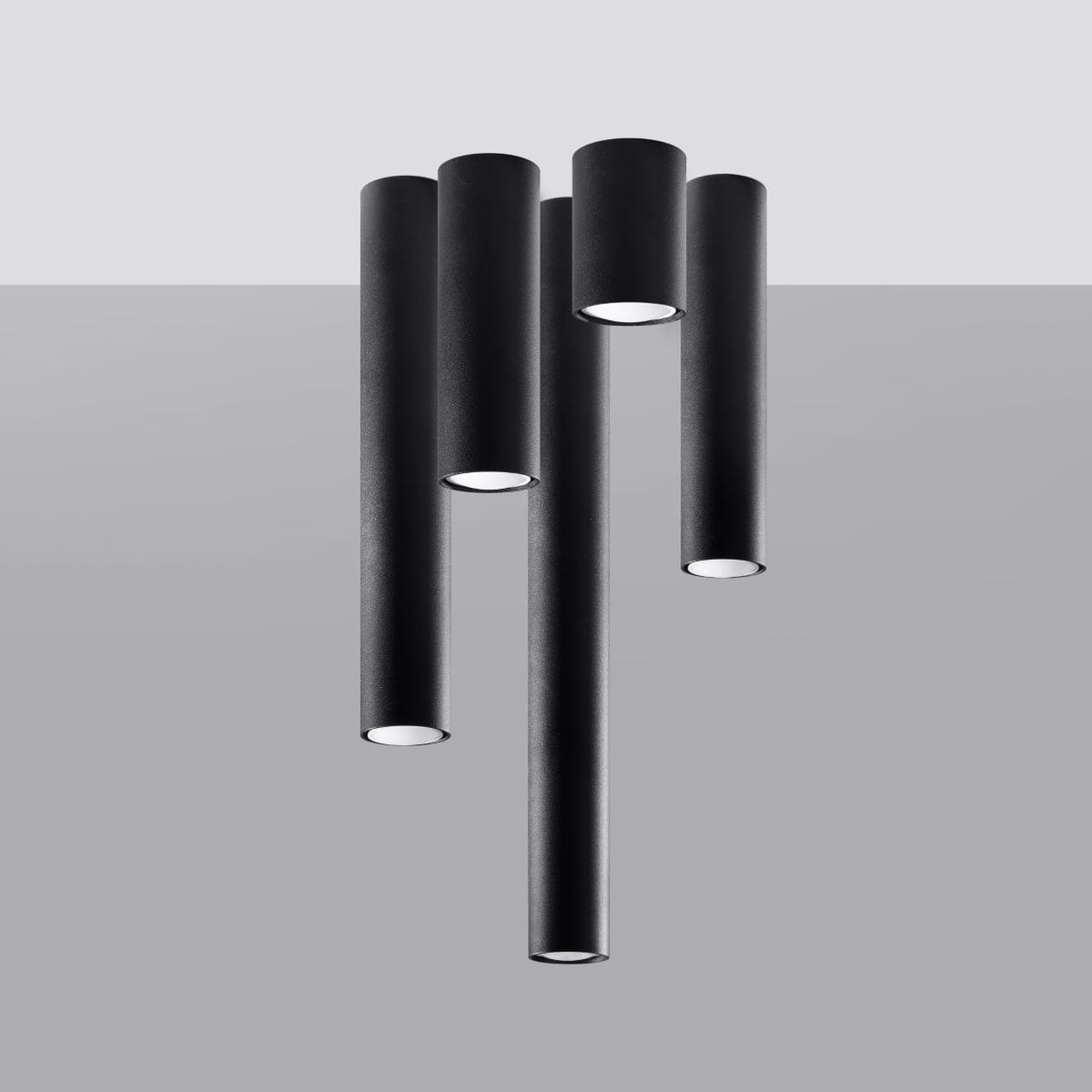 LAGOS 40 Svart Taklampa - Modern Minimalistisk Design - Hållbar Stål - Lätt Installation - GU10 Lampa Kompatibel