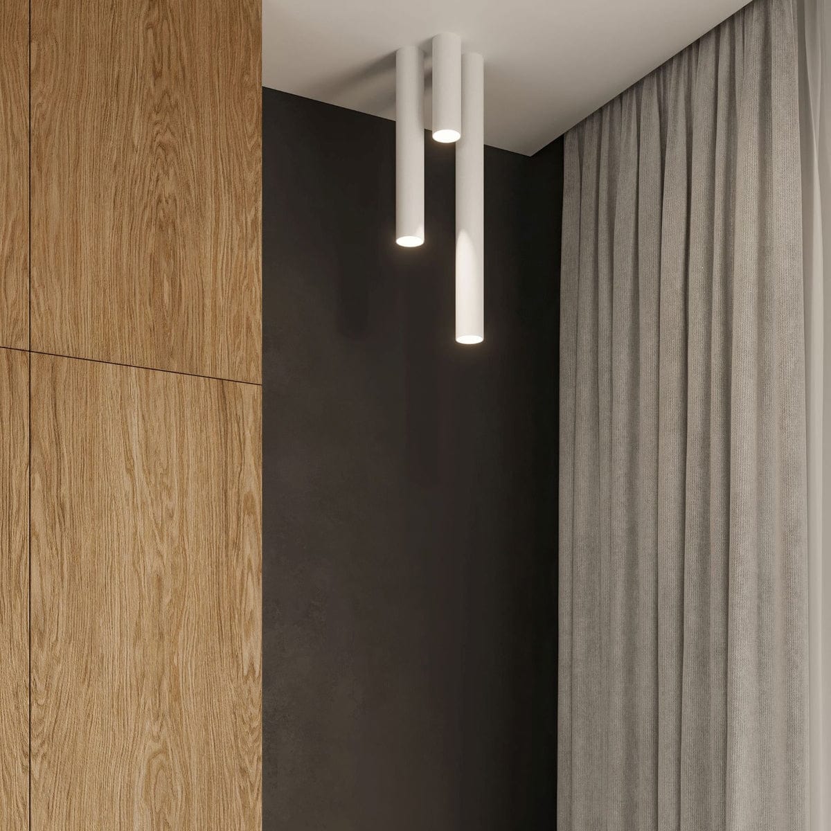 LAGOS 40 Vit Taklampa - Modern Minimalistisk Design - Hållbart Stål - Lätt Installation - GU10 Glödlampa Kompatibel