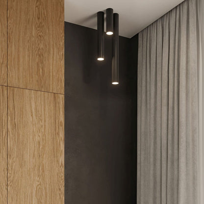 LAGOS 60 Svart Taklampa - Modern Minimalistisk Design - Hållbar Stål - Lätt Installation - GU10 Lampa Kompatibel
