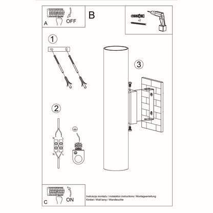 Lagos - Metallvägglampa - Svart finish - Minimalistisk design - Pulverlackerad stål - GU10-lampa kompatibel - Upp- och nedljus