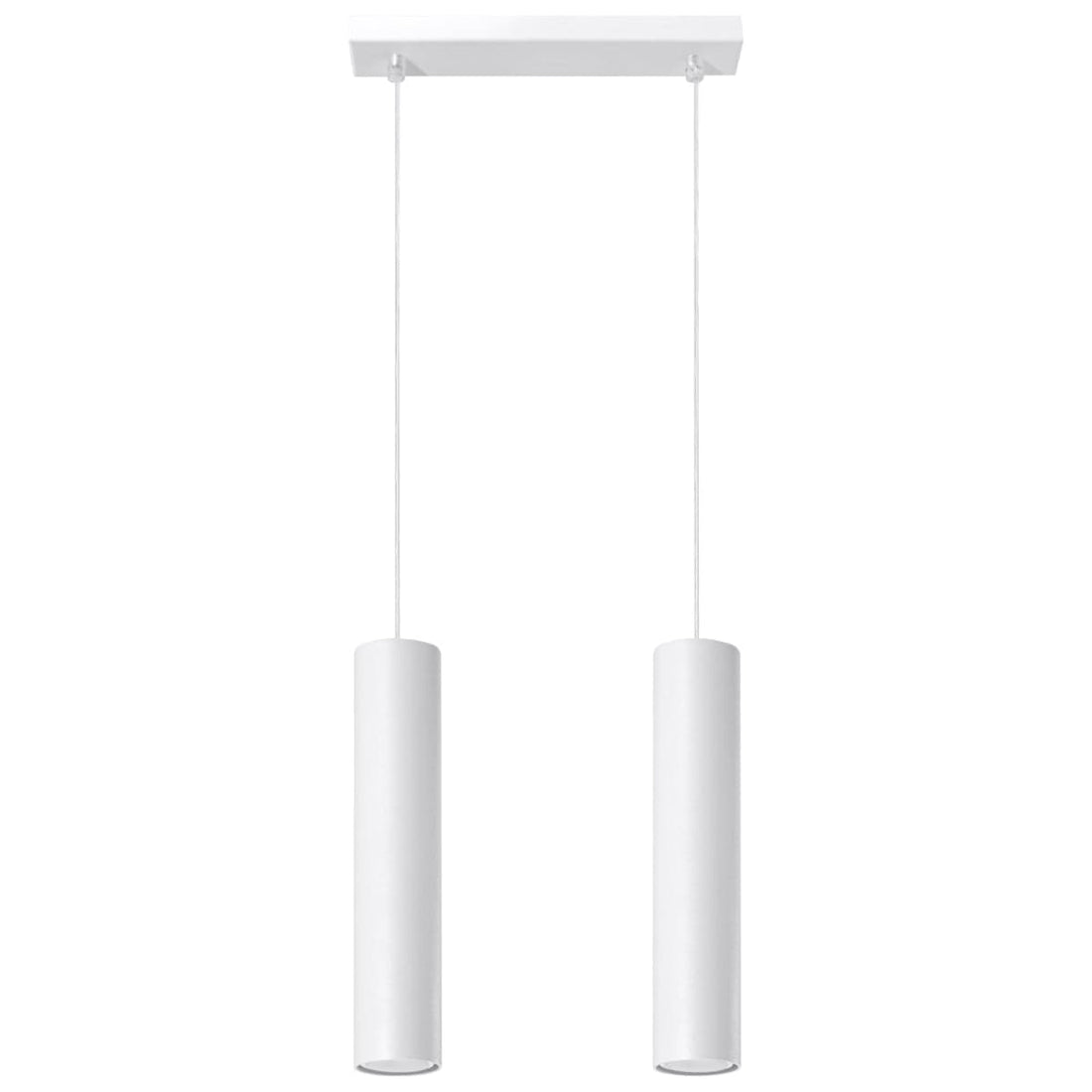 LAGOS - Pendelamp 2 Vit - Minimalistisk Hängande Ljusstake - Justerbar Sladd - Hållbar Stålskärm