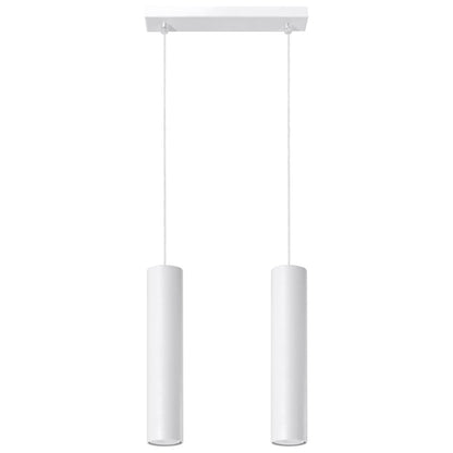 LAGOS - Pendelamp 2 Vit - Minimalistisk Hängande Ljusstake - Justerbar Sladd - Hållbar Stålskärm