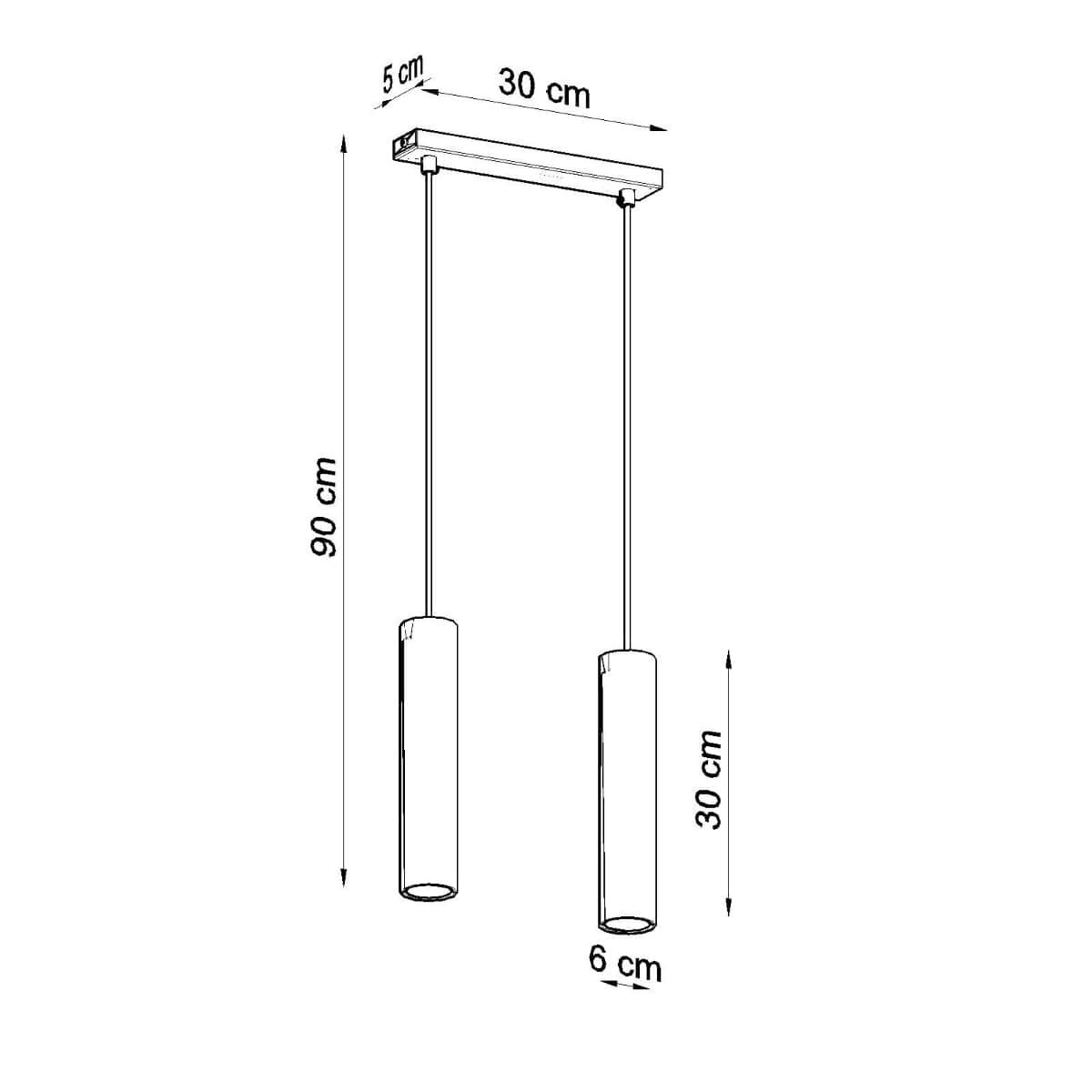 LAGOS - Pendelamp 2 Vit - Minimalistisk Hängande Ljusstake - Justerbar Sladd - Hållbar Stålskärm