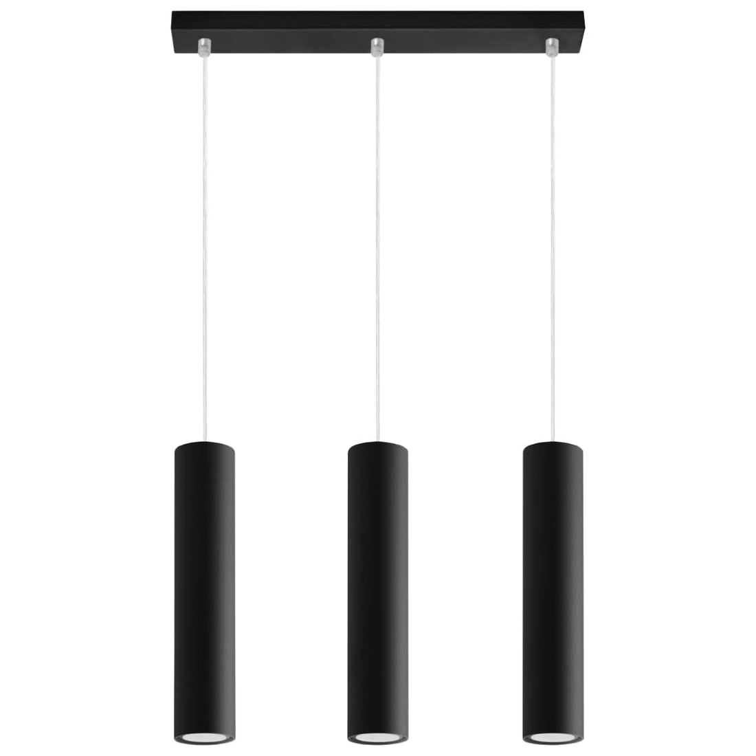 LAGOS - Pendelamp 3L Svart - Modern Hängande Lampa - Justerbar Sladd - Hållbar Stålskärm