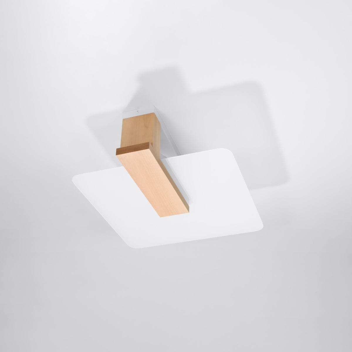 LAPPO Naturlig Trä Taklampa - Skandinavisk Design - Matt Glas Skärm - E27 Lampa Kompatibel - Lätt att Rengöra - Varm Ambient Belysning