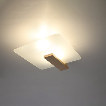LAPPO Naturlig Trä Taklampa - Skandinavisk Design - Matt Glas Skärm - E27 Lampa Kompatibel - Lätt att Rengöra - Varm Ambient Belysning