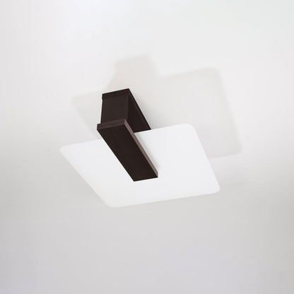 LAPPO Wenge Trä Taklampa - Skandinavisk Design - Matt Glas Skärm - E27 Glödlampa Kompatibel - Lätt Rengöring - Varm Ombonad Belysning