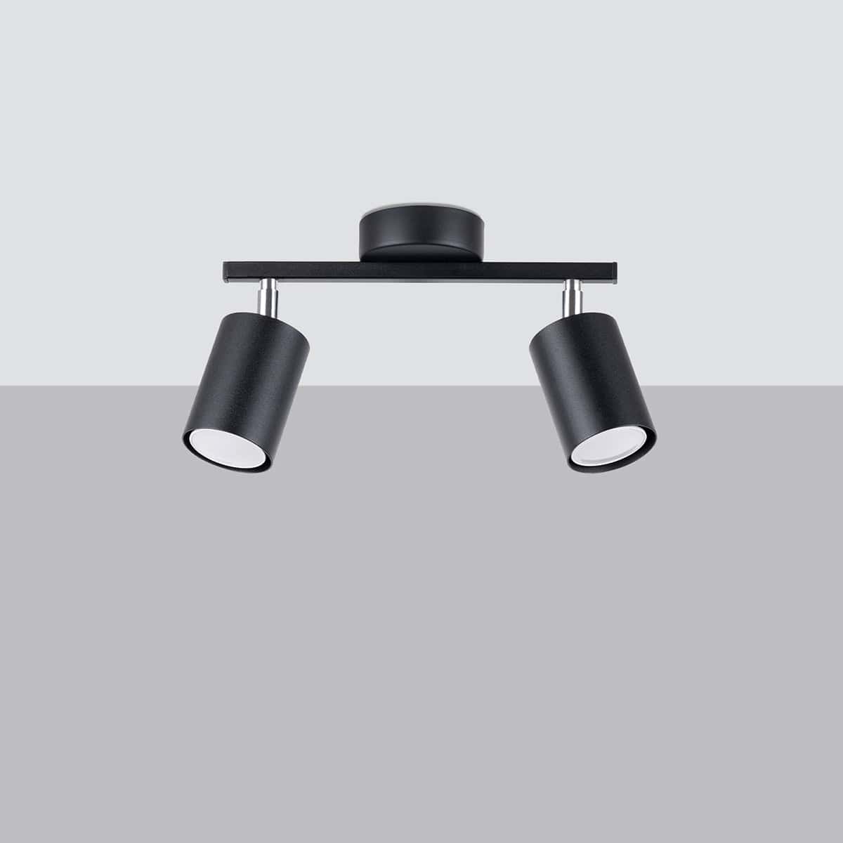 LEMMI 2 Svart Taklampa - Minimalistisk LED-belysning - Hög CRI - Justerbara armar - Energibesparande - 5-års garanti - Modern Interiörbelysning