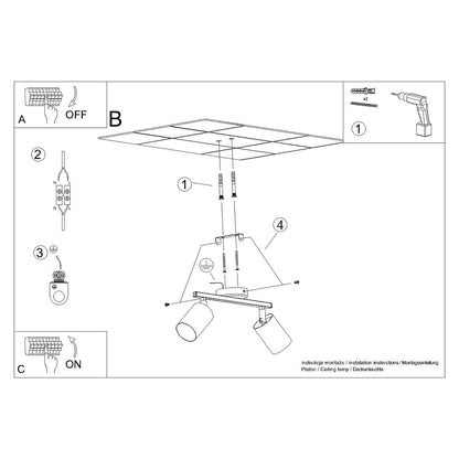 LEMMI 2 Vit Taklampa - Minimalistisk LED-belysning - Hög CRI - Justerbara Armar - Energisnålt - 5-årsgaranti - Modern Inredningsbelysning