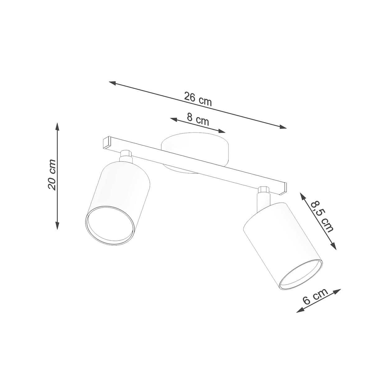 LEMMI 2 Vit Taklampa - Minimalistisk LED-belysning - Hög CRI - Justerbara Armar - Energisnålt - 5-årsgaranti - Modern Inredningsbelysning