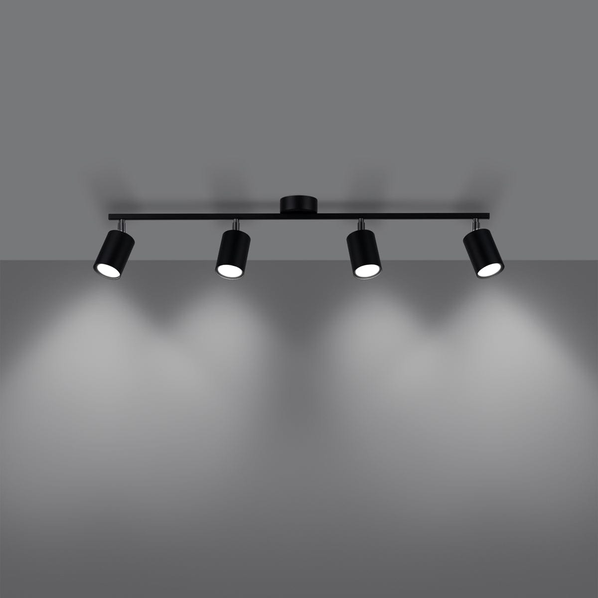 LEMMI Taklampa 4 L Svart - Minimalistisk Design - Justerbar Ljusvinkel - Smart Glödlampa Kompatibel - Lätt Att Rengöra - Funktionell Belysning