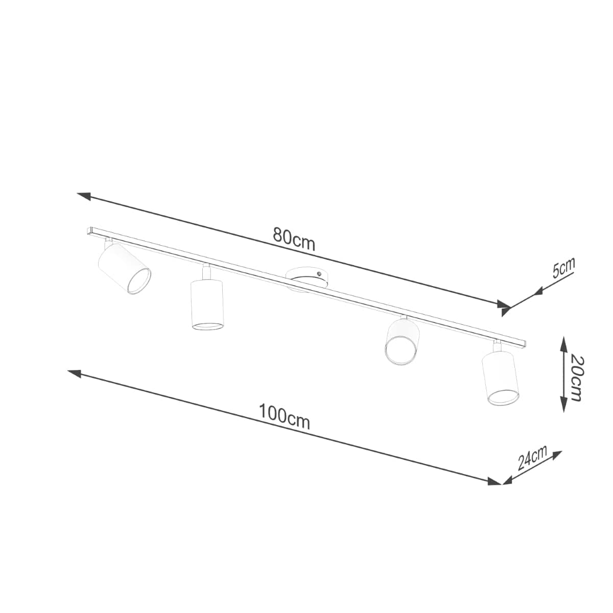 LEMMI Taklampa 4 L Vit - Minimalistisk Design - Justerbar Ljusvinkel - Smart Bulb Kompatibel - Lätt att Rengöra - Funktionell Belysning