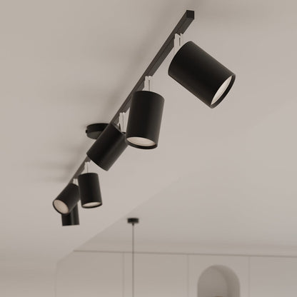 LEMMI Taklampa 6 L Svart - Minimalistisk Design - Justerbar Ljusvinkel - Smart Glödlampa Kompatibel - Lätt att Rengöra - Funktionell Belysning