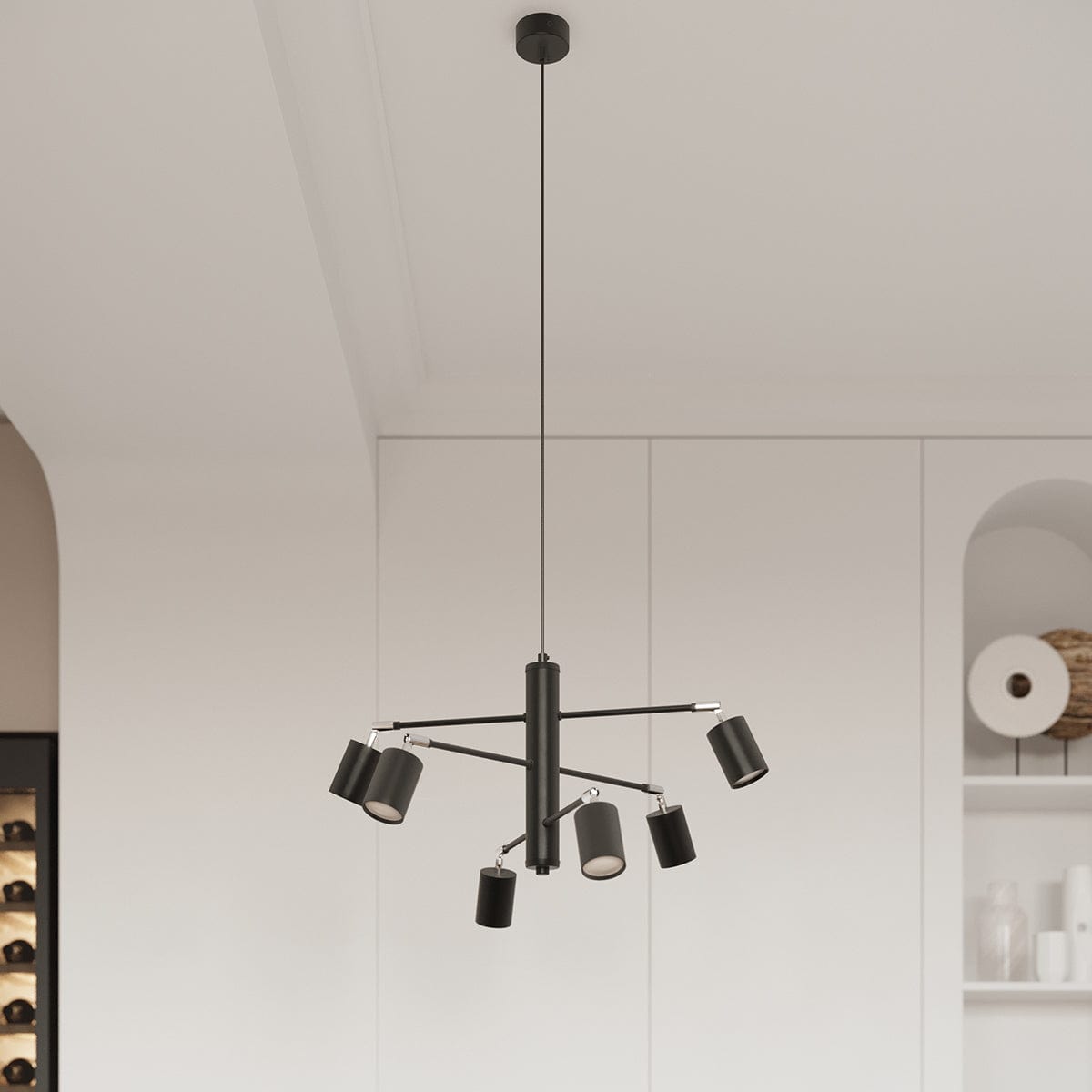 LEMMI Taklampa 6 L Svart - Minimalistisk Design - Justerbar Ljusvinkel - Smart Glödlampa Kompatibel - Lätt att Rengöra - Funktionell Belysning