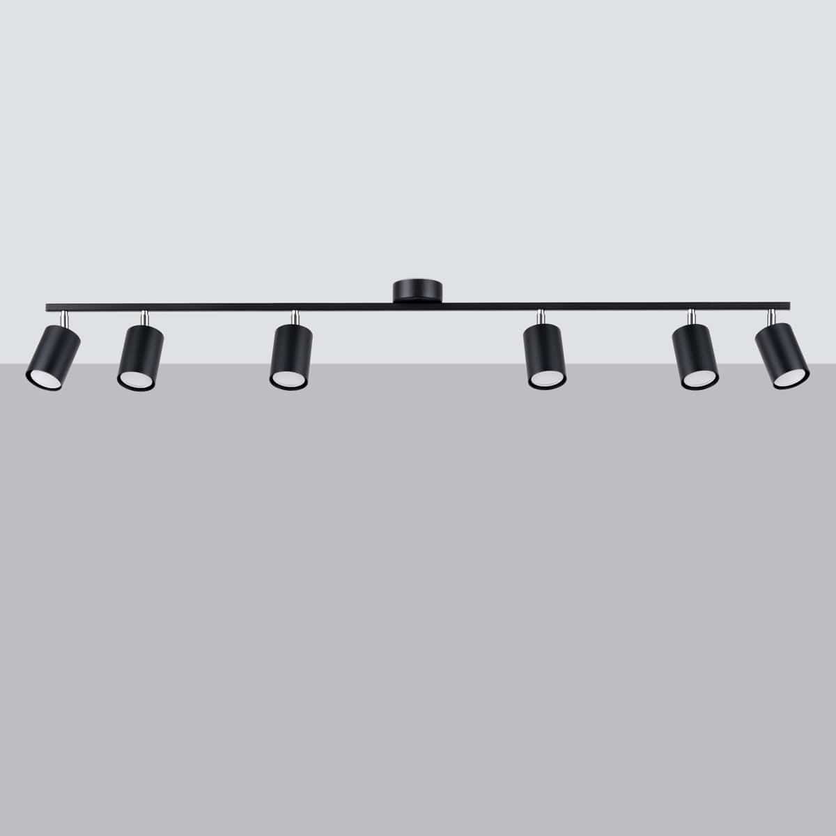 LEMMI Taklampa 6 L Svart - Minimalistisk Design - Justerbar Ljusvinkel - Smart Glödlampa Kompatibel - Lätt att Rengöra - Funktionell Belysning