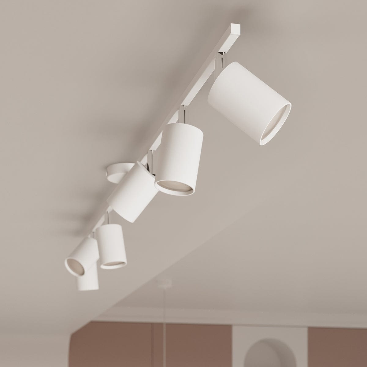 LEMMI Taklampa 6 L Vit - Minimalistisk Design - Justerbar Ljusvinkel - Smart Glödlampa Kompatibel - Lätt att Rengöra - Funktionell Belysning