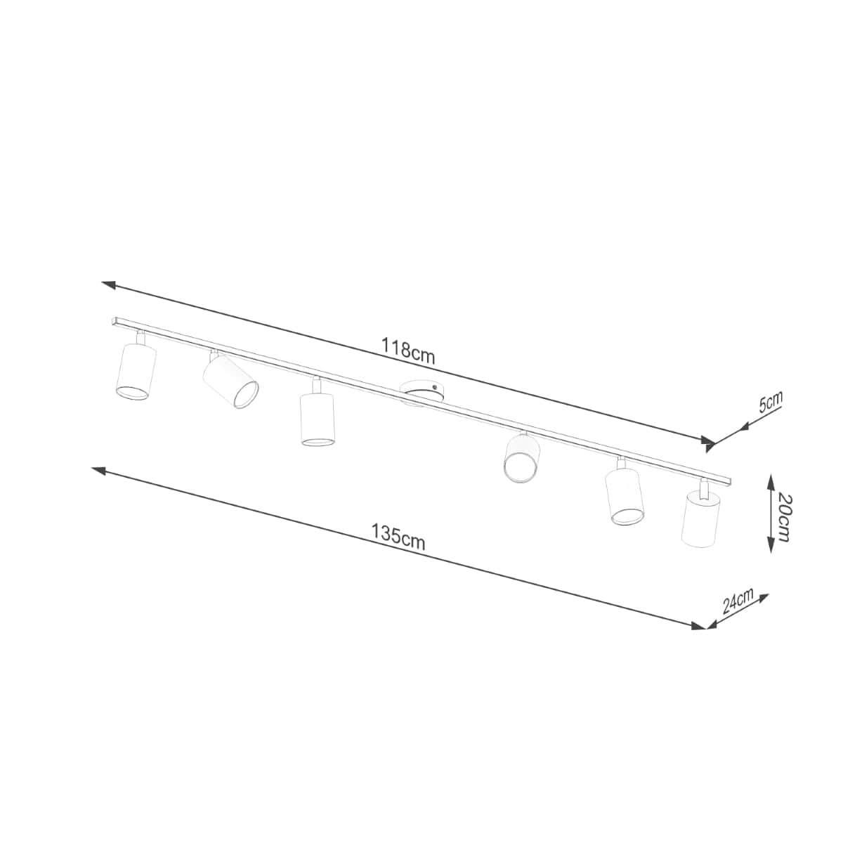 LEMMI Taklampa 6 L Vit - Minimalistisk Design - Justerbar Ljusvinkel - Smart Glödlampa Kompatibel - Lätt att Rengöra - Funktionell Belysning