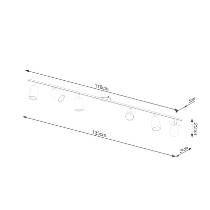 LEMMI Taklampa 6 L Vit - Minimalistisk Design - Justerbar Ljusvinkel - Smart Glödlampa Kompatibel - Lätt att Rengöra - Funktionell Belysning