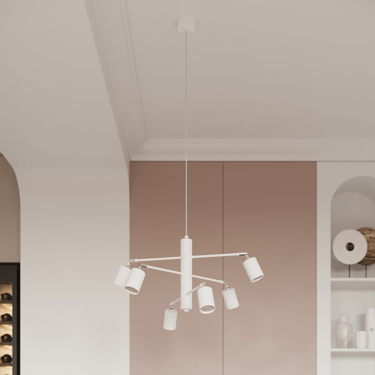 LEMMI Taklampa 6 L Vit - Minimalistisk Design - Justerbar Ljusvinkel - Smart Glödlampa Kompatibel - Lätt att Rengöra - Funktionell Belysning
