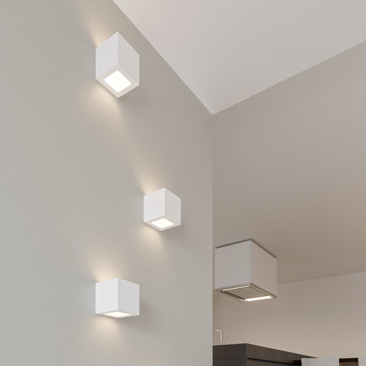 Leo Keramisk Vägglampa - Vit - Geometrisk Design - E27 - LED Kompatibel