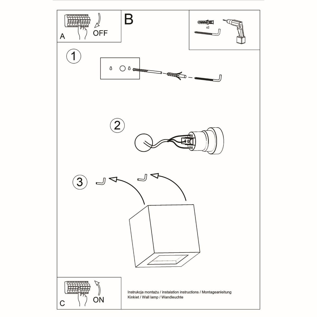 Leo Keramisk Vägglampa - Vit - Geometrisk Design - E27 - LED Kompatibel