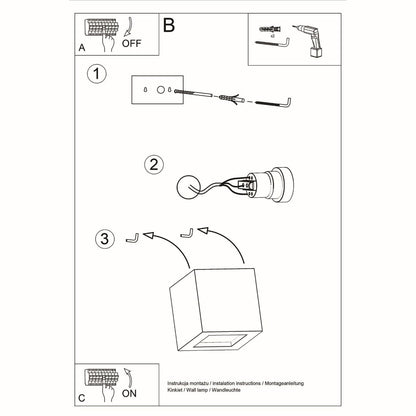 Leo Keramisk Vägglampa - Vit - Geometrisk Design - E27 - LED Kompatibel