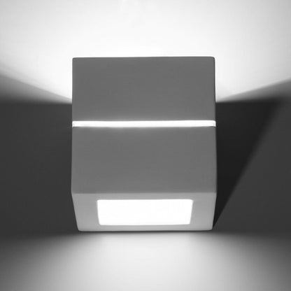 LEO LINE - Vägglampa Keramik - Modern Design - Målningsbar Yta - E27 Kompatibel - Upp &amp; Ner Ljuseffekt