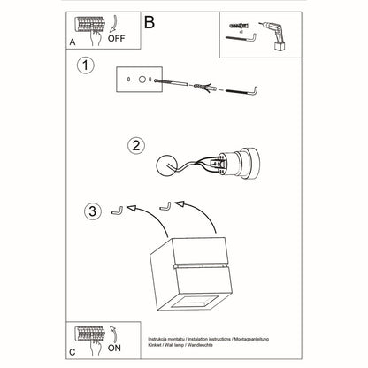 LEO LINE - Vägglampa Keramik - Modern Design - Målningsbar Yta - E27 Kompatibel - Upp &amp; Ner Ljuseffekt