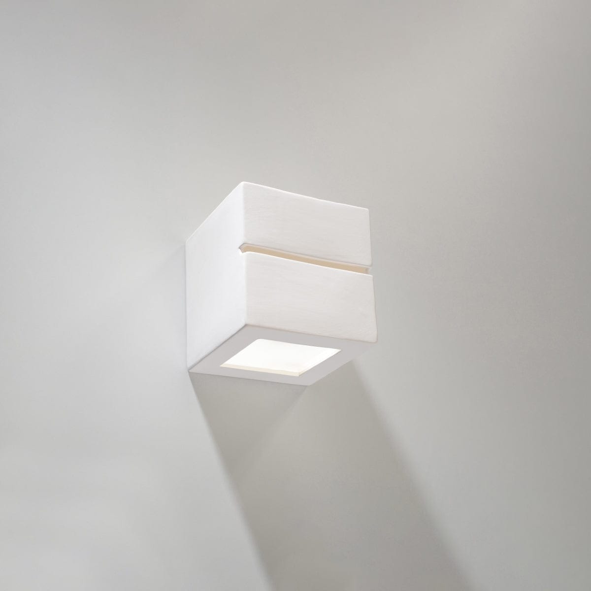 LEO LINE - Vägglampa Keramik - Modern Design - Målningsbar Yta - E27 Kompatibel - Upp &amp; Ner Ljuseffekt