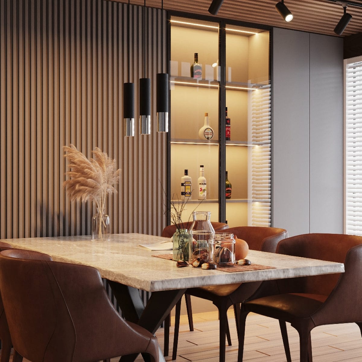 LOOPEZ Taklampa Svart/Krom - Modern Spot Ljus - Lätt att Rengöra - Utbytbara GU10 Lampor - Universellt Monteringssystem - Tidlös Design