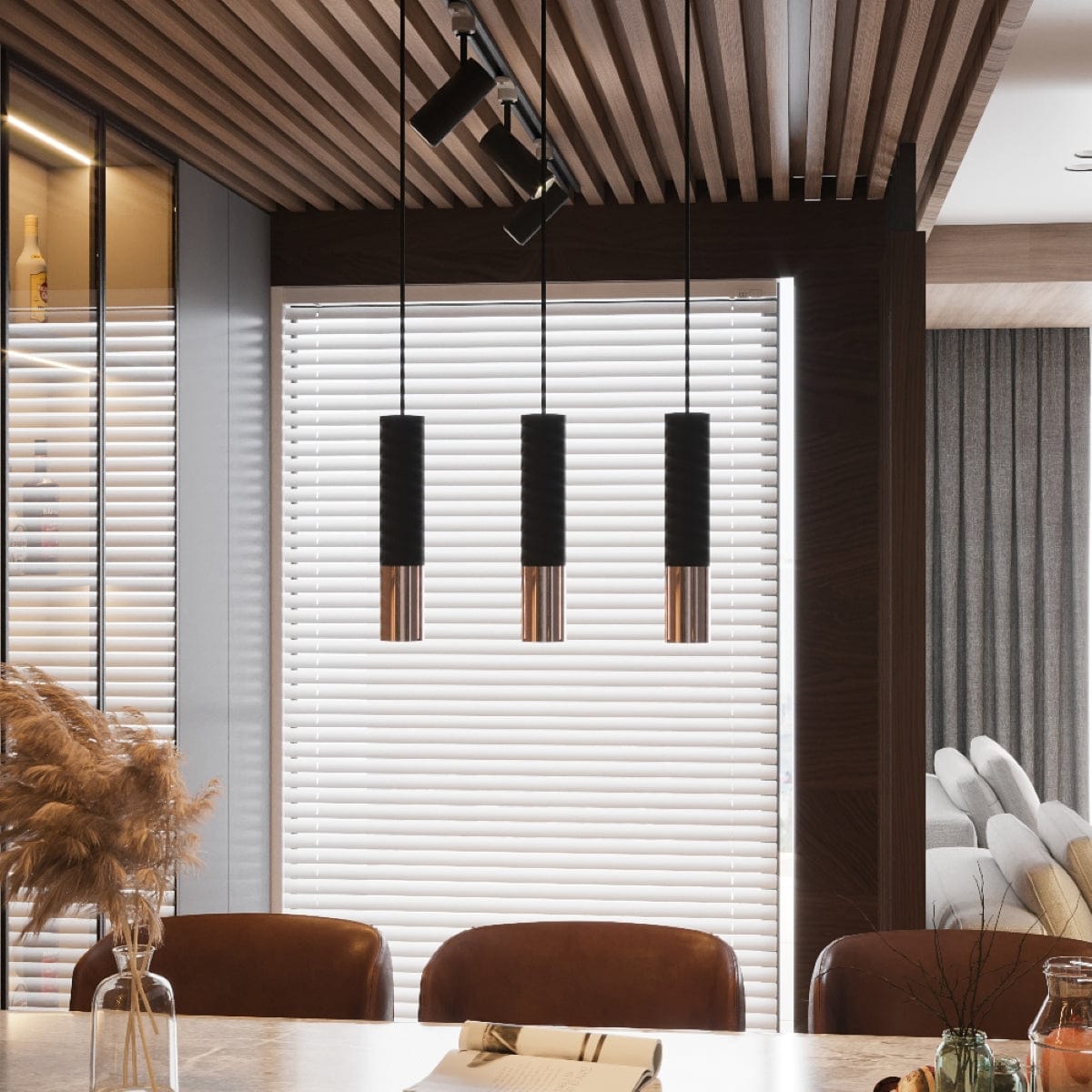 LOOPEZ Taklampa Svart/Koppar - Modern Spot Light - Lätt att rengöra - Utbytbart GU10-lampor - Universellt monteringssystem - Tidös design