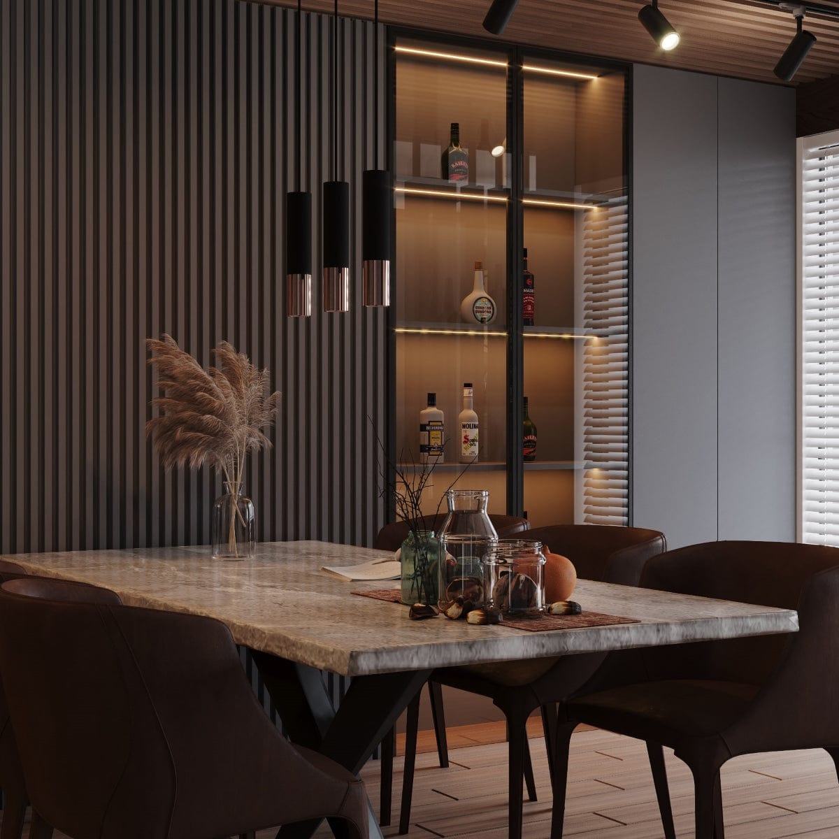 LOOPEZ Taklampa Svart/Koppar - Modern Spot Light - Lätt att rengöra - Utbytbart GU10-lampor - Universellt monteringssystem - Tidös design