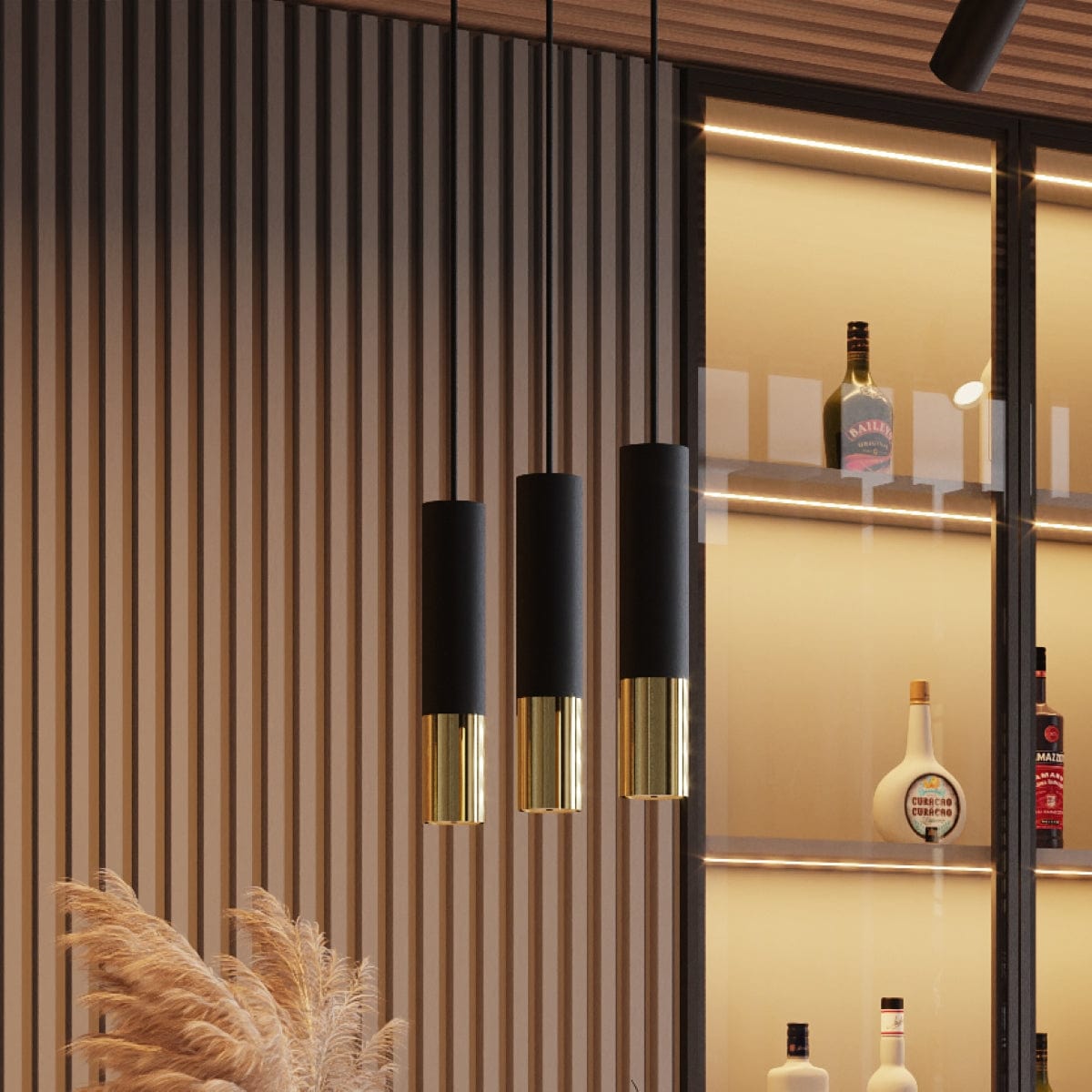 LOOPEZ Taklampa Svart/Guld - Modern Spotlight - Lätt att Rengöra - Bytbara GU10 Lampa - Universellt Monteringssystem - Tidlös Design