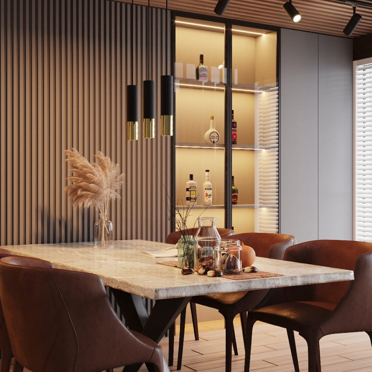 LOOPEZ Taklampa Svart/Guld - Modern Spotlight - Lätt att Rengöra - Bytbara GU10 Lampa - Universellt Monteringssystem - Tidlös Design