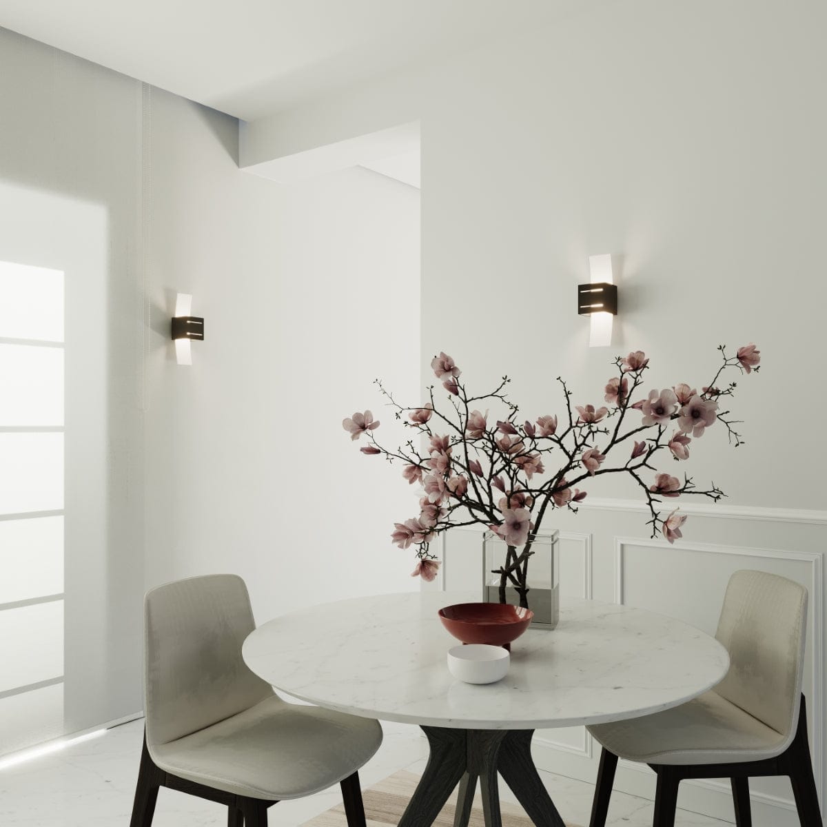 Loreto Vägglampa - svart - modern aluminium &amp; glas - G9 LED-kompatibel - 10x12x30 cm