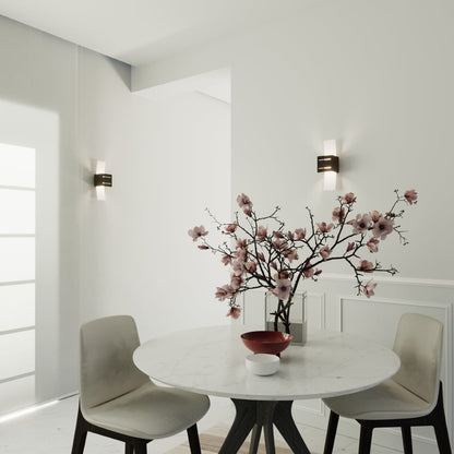 Loreto Vägglampa - svart - modern aluminium &amp; glas - G9 LED-kompatibel - 10x12x30 cm