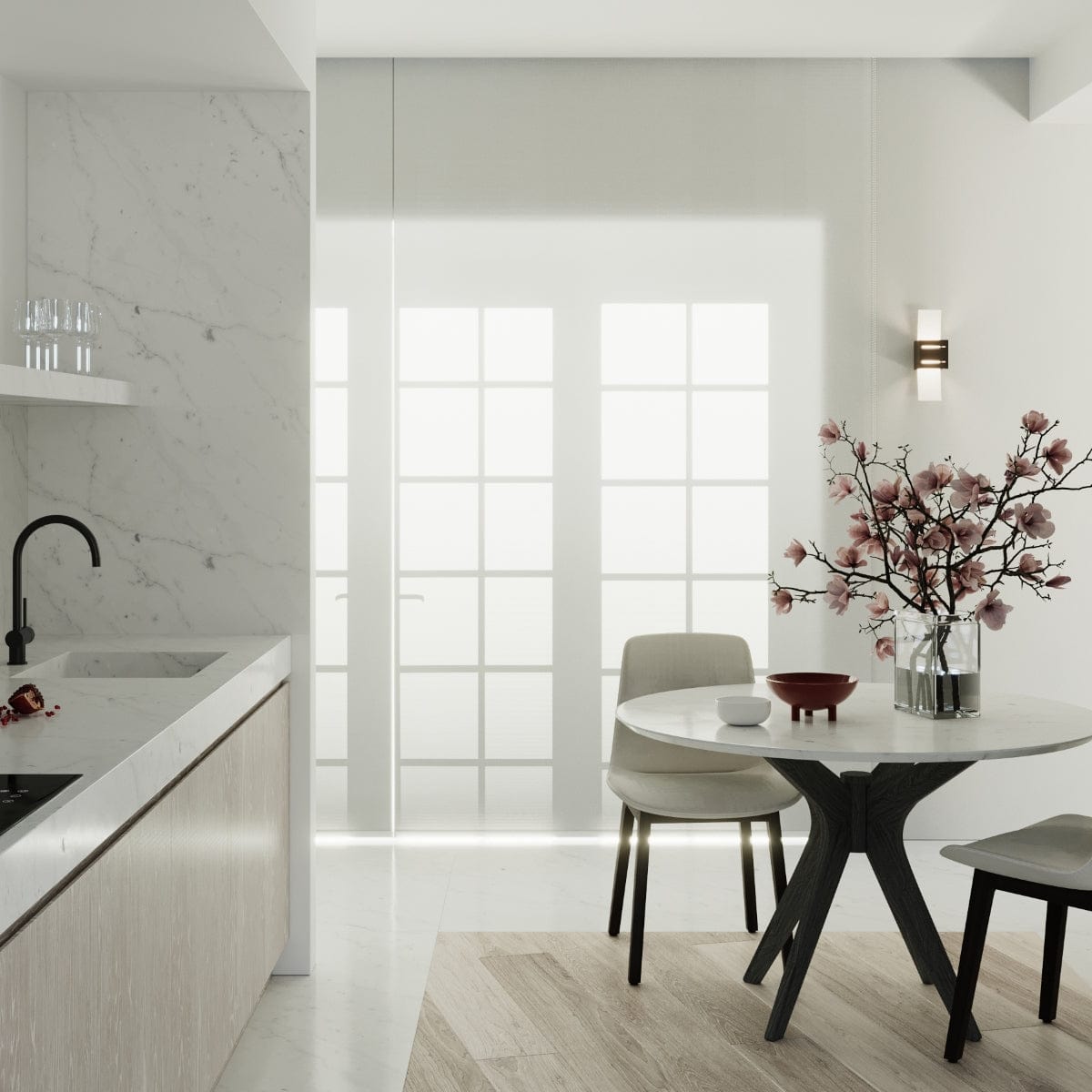 Loreto Vägglampa - svart - modern aluminium & glas - G9 LED-kompatibel - 10x12x30 cm