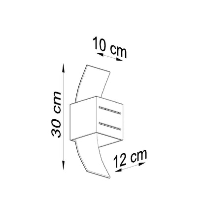 Loreto Vägglampa - svart - modern aluminium &amp; glas - G9 LED-kompatibel - 10x12x30 cm