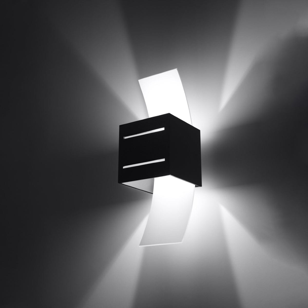 Loreto Vägglampa - svart - modern aluminium &amp; glas - G9 LED-kompatibel - 10x12x30 cm