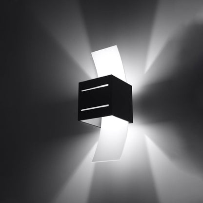 Loreto Vägglampa - svart - modern aluminium &amp; glas - G9 LED-kompatibel - 10x12x30 cm
