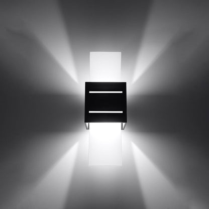 Loreto Vägglampa - svart - modern aluminium &amp; glas - G9 LED-kompatibel - 10x12x30 cm