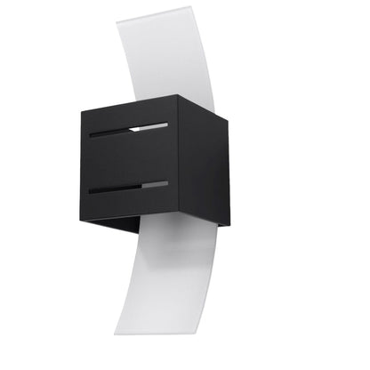 Loreto Vägglampa - svart - modern aluminium &amp; glas - G9 LED-kompatibel - 10x12x30 cm