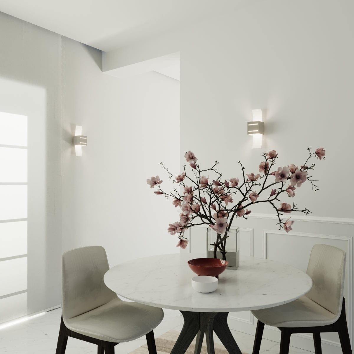 Loreto Vägglampa - Grå - Modern Aluminium &amp; Glas - G9 LED Kompatibel - 10x12x30 cm