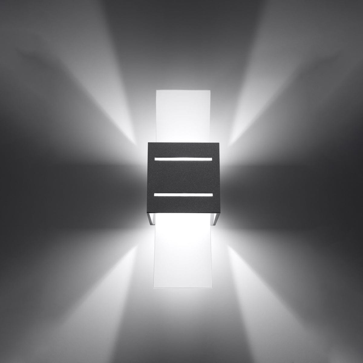 Loreto Vägglampa - Grå - Modern Aluminium &amp; Glas - G9 LED Kompatibel - 10x12x30 cm