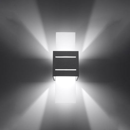Loreto Vägglampa - Grå - Modern Aluminium &amp; Glas - G9 LED Kompatibel - 10x12x30 cm